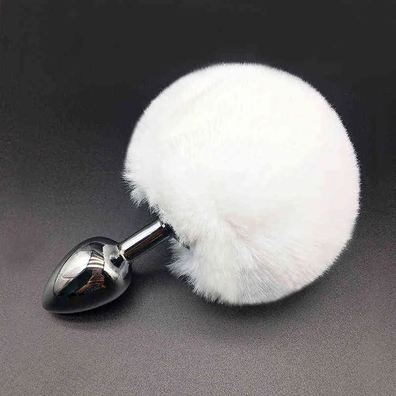 rabbit anal plug Metal Anal Plug with Bunny Tail and Plush Ears / Cute Rabbit Cosplay A