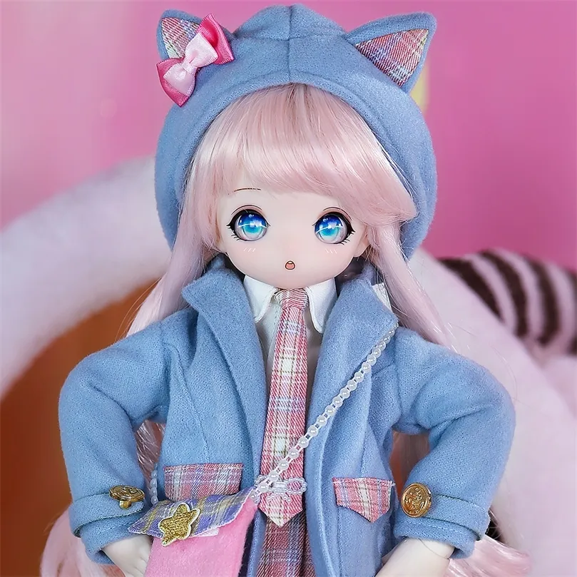 ドリームフェアリー1/4人形カワイイ16インチボールジョイントフルセット学生ユニフォームBJD MSD DIYトイギフトのための女の子220505