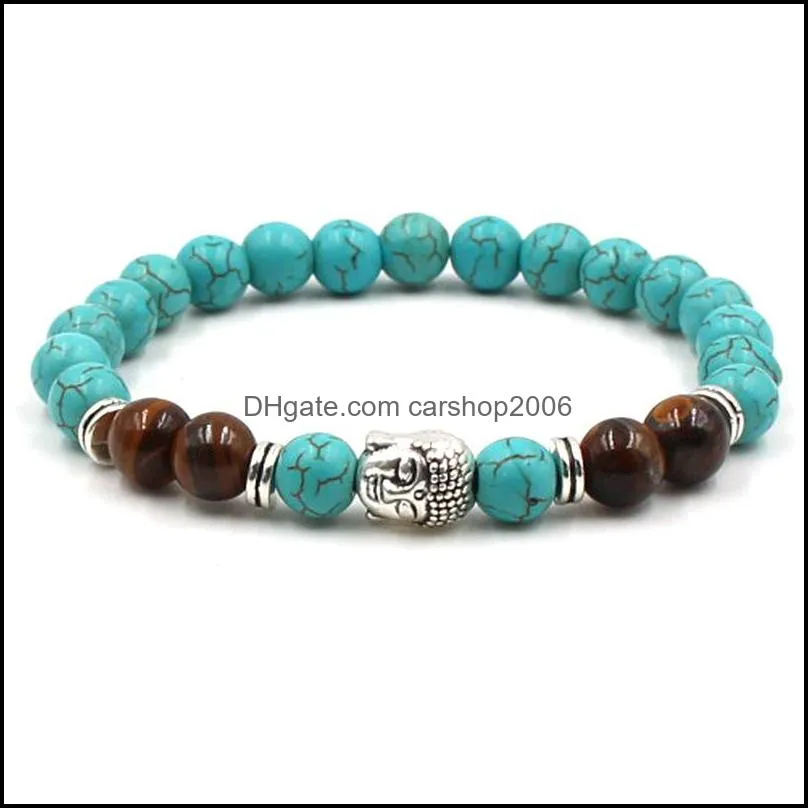 buddha bead bracelet tiger eye agate natural stone bracelet women menturquoise stone bracelets carshop2006