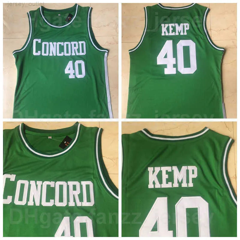 Men Concord Academy High School Shawn Kemp Jerseys 40 Movie Basketball for Sport Fans Shirt Breattable Green Team Color Pure Cotton University Utmärkt kvalitet