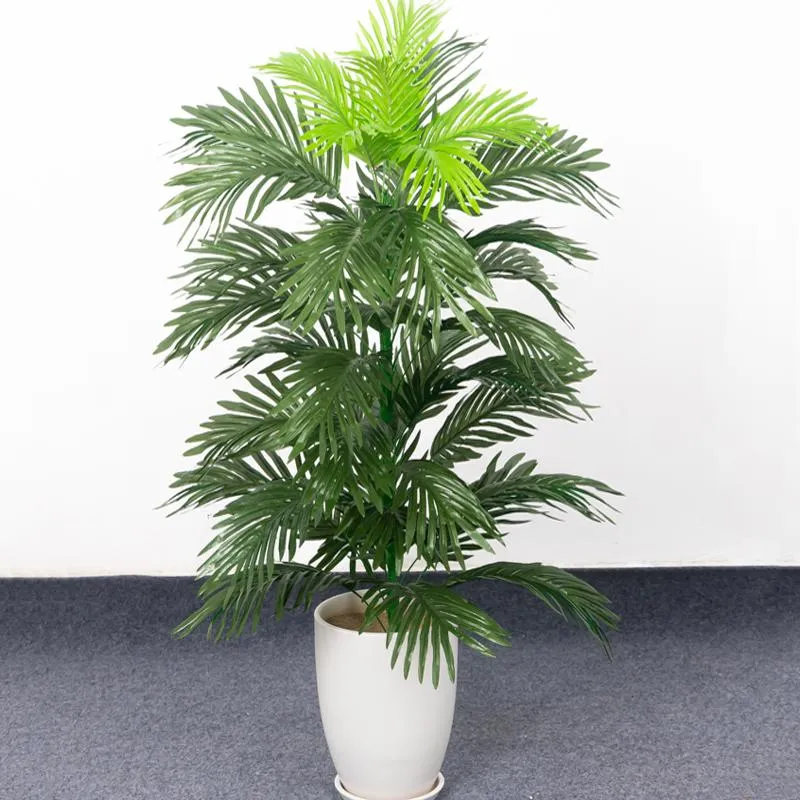 Ghirlande di fiori decorativi 90 cm Palma tropicale Grandi piante artificiali Finte foglie di seta Monstera Grande noce di cocco senza vaso per la casa Garde
