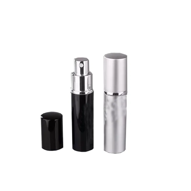 10ml Czarny / Srebrny Butelka Perfumy Travel Perfumy Atomizer Aluminium Perfumy Butelki Refillable Pump Spray Małe przenośne zapachy domowe