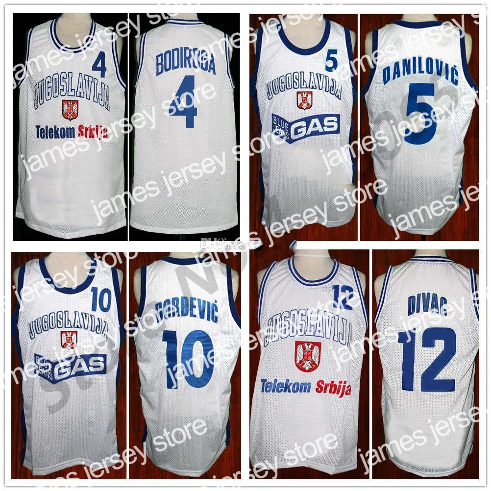 NY 4 DEJAN BODIROGA BASKABALL JERSEYS 5 PREDRAG SASHA DANILOVIC 10 ALEKSANDAR DJORDJEVIC RETRO12 VLADE DIVAC JUGOSLAVIJA JUGOSLAVIA RETRO MENS