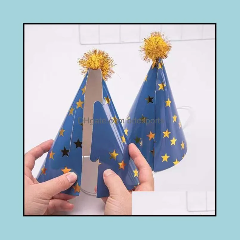 Party Decoration Birthday Hat Cap Kids Cone Partys Hats for Baby Shower Bithdays Group Activities Fancy Dress Decor Kid`s Crown