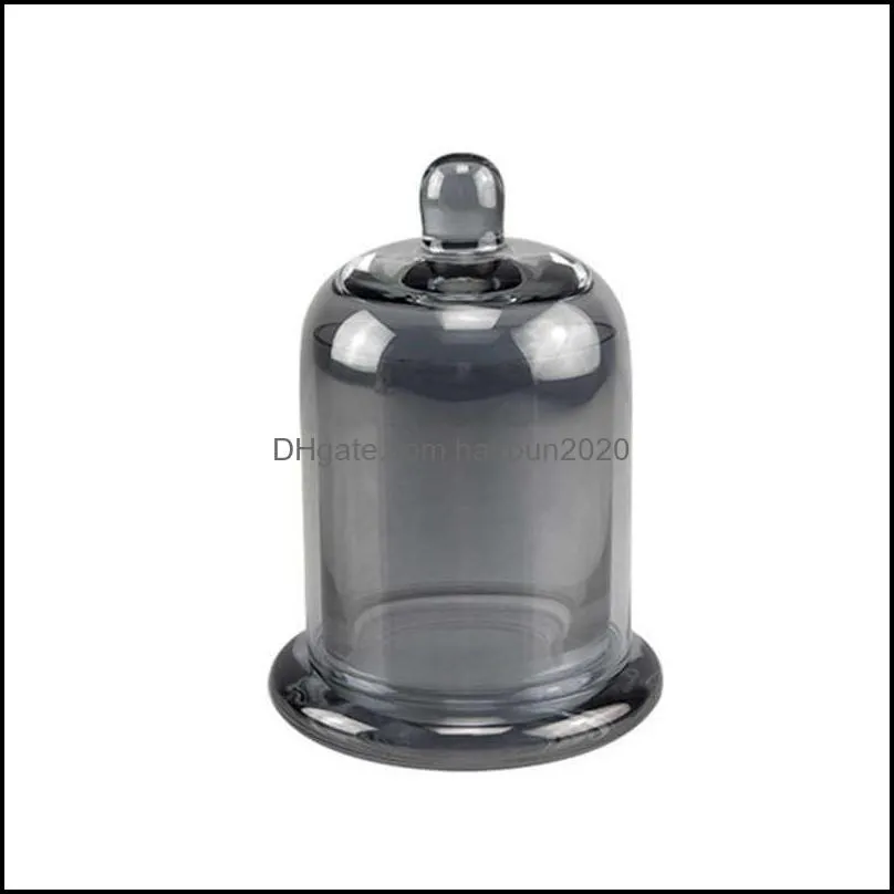 1PC Empty Glass Candle Jar Glass Dome Cloche Bell Jar for Scented Candle Making Kit Whosale Luxury Container 190ML/220ML H0910