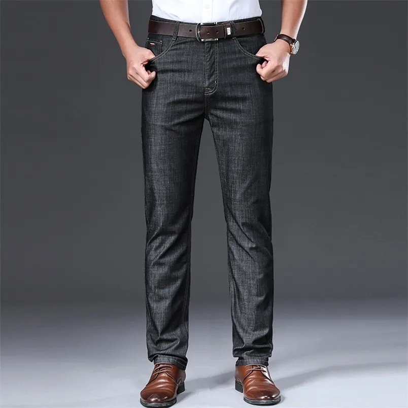 Browon marka 2020 mężczyzn dżinsy Summer cienki oddychanie miękkie średnie proste regularne spodnie S Vintage S odzież LJ200911