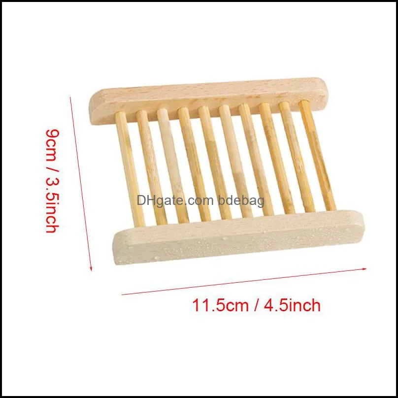 Natural Wooden Soap Dish Wooden Soap Tray Holder Creative Storage Soap Rack Plate Box Container For Bath Shower Bathroom Supplies DBC
