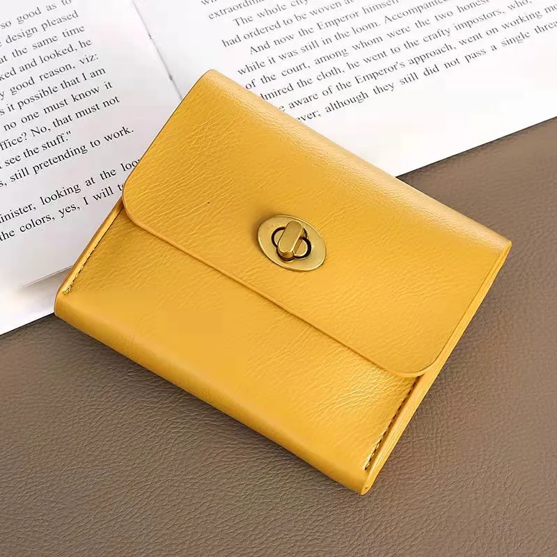 Äkta ko läder kvinnor designer plånböcker dam mode casual noll mynt purses no79227m