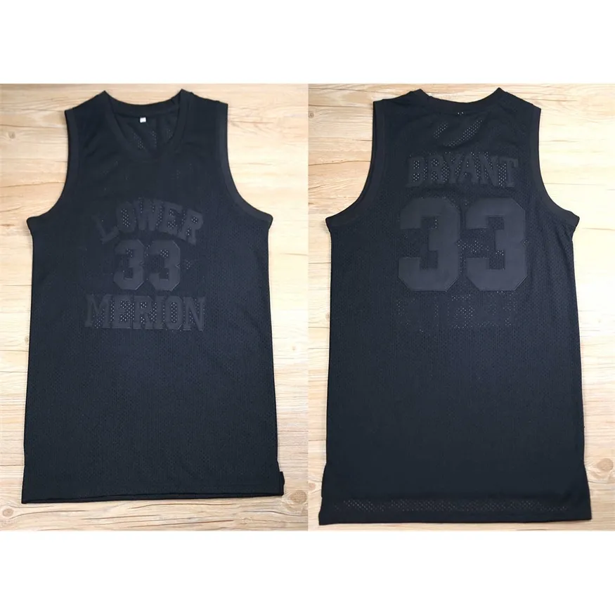 Nikivip New Arriven All Black Mens Vintage Bryant Lower Merion High School Basketball Jersey