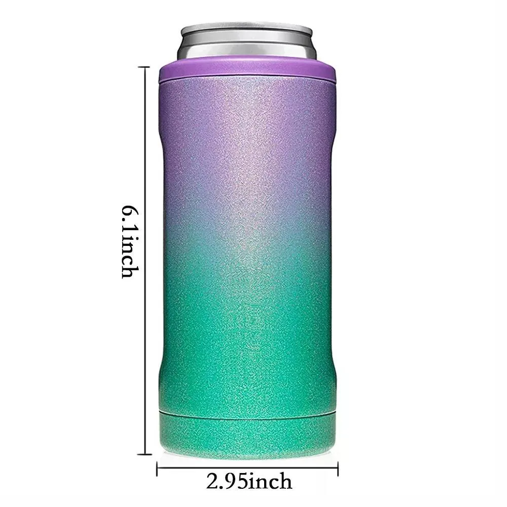 Can Cooler Standard For Beer Soda Coke | Stainless Steel 12oz Beverage Sleeve Double Wall Vacuum Insulated Drink Holder