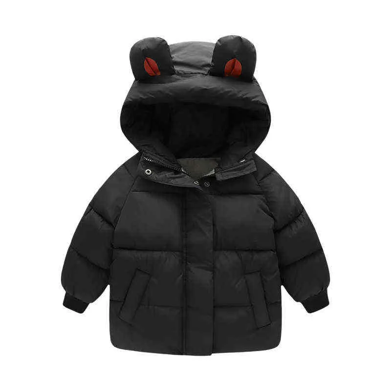 LZH 2022 NOWA Zimowa parka dla dzieci chłopców zagęszczone ciepłą białą kaczkę Down Jacket Casual z kapturem płaszcz z kapturem 1-6 lat J220718