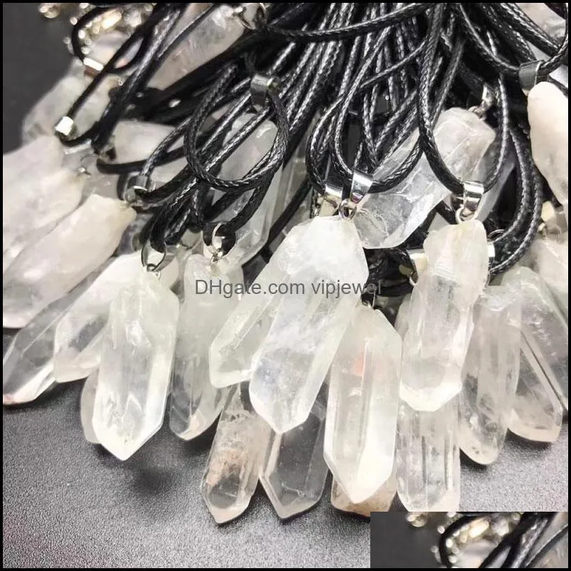 Pendant Necklaces Pendants Jewelry Irregar Diy Natural Original White Crystal Stone For Women Men Fash Dhjka