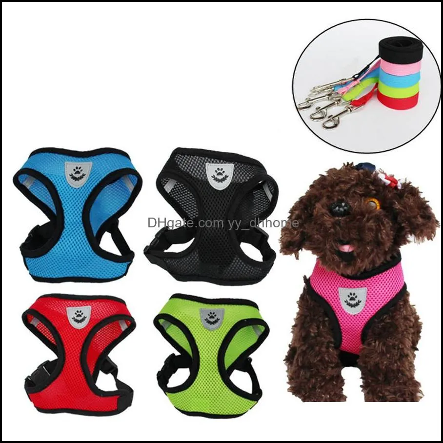 Dog Apparel Manufacturer`s spot small and portable breathable cat chest strap traction rope two-piece set wholesale