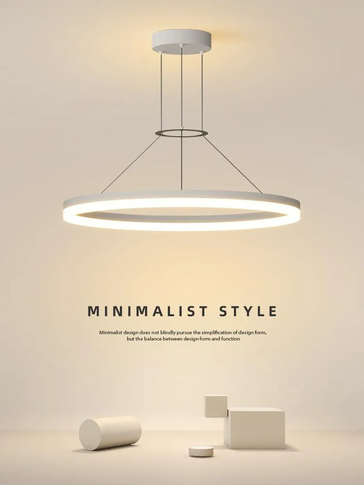 Hängslampor modern minimalistisk ledlampa för vardagsrum sovrum mat kök svart ring hängande tak ljuskrona belysning fixturependan