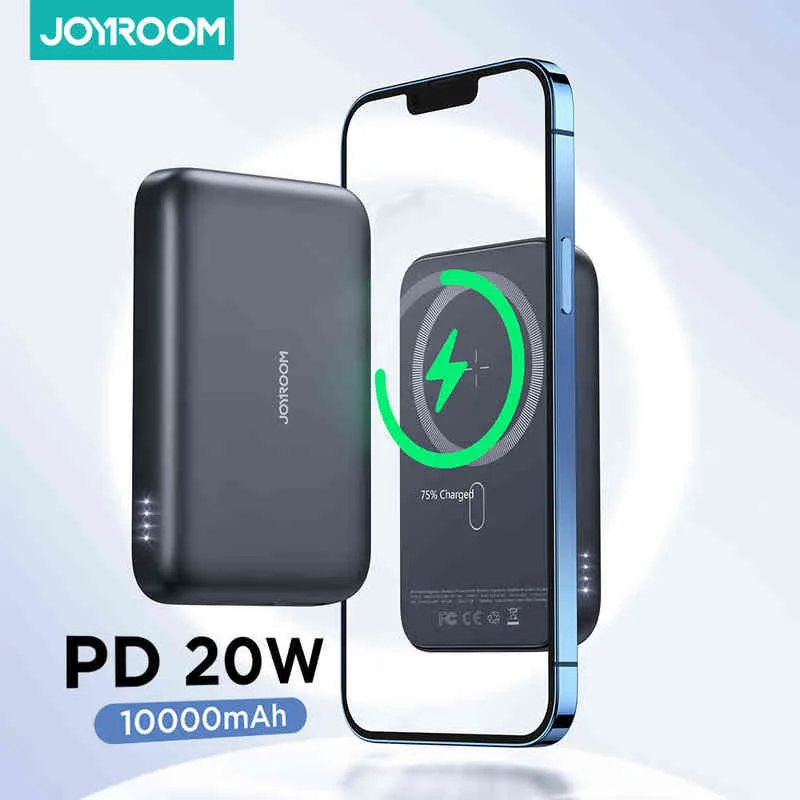 Joyroom W Power Bank Mah Magnetic Wireless Charging Power Bank For Iphone Pro Max Portable Battery Charger pouch J220531
