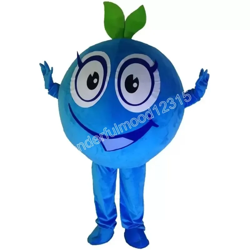 Jul Blueberry Mascot Costumes Högkvalitativ tecknad karaktärutrustning Suit Halloween Outdoor Theme Party vuxna unisex klänning