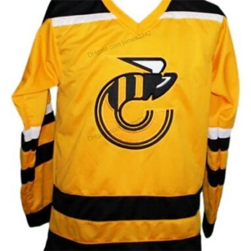 Nikivip Custom Retro Messier #27 Cincinnati Stingers Hockey Jersey Stitched Yellow Size S-4XL Alla namn och nummer högkvalitativa tröjor