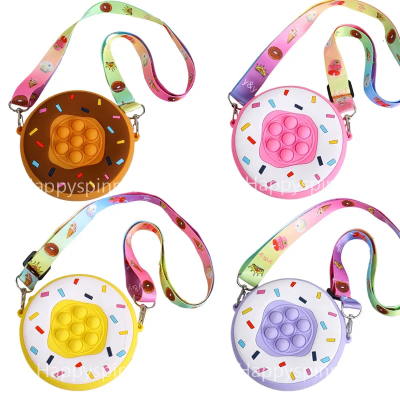 Pop Shoulder Bag Silica gel Fidget Toys Hamburger Handbags Purse for Kids Girls Women