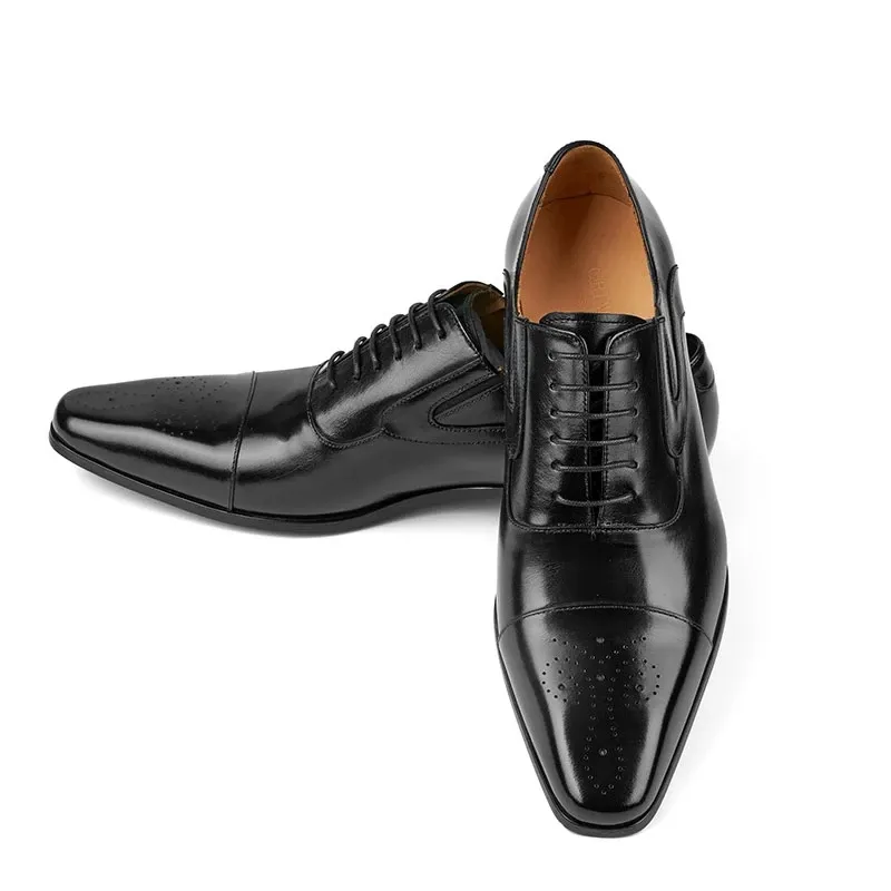 Dress Handmade Men Genuine Leather Sole Shoes Lace Up