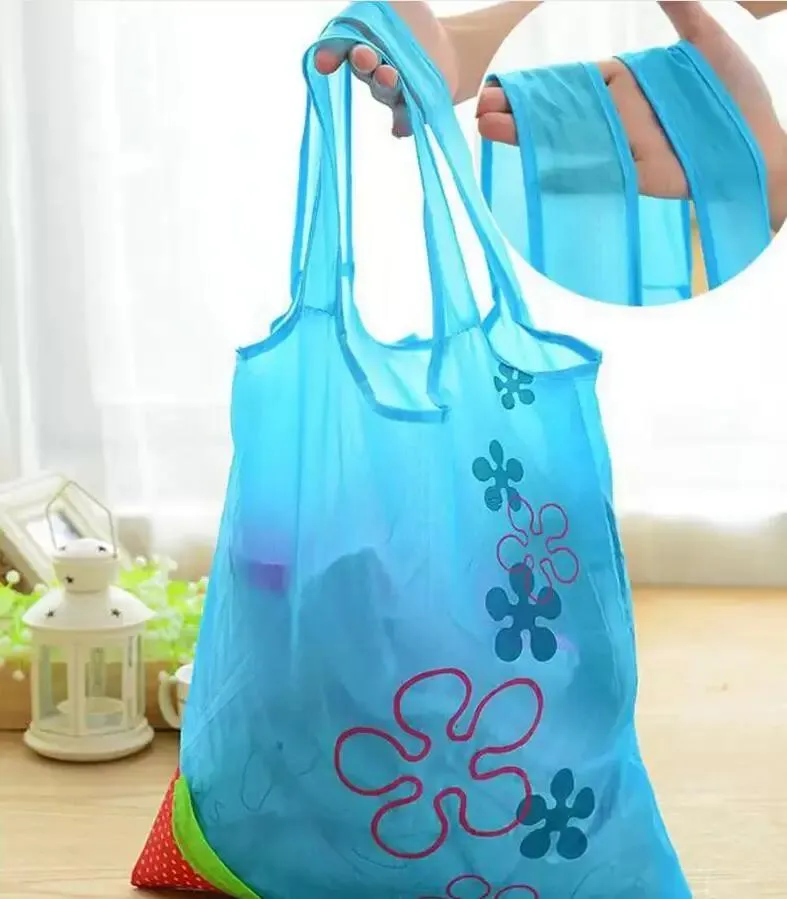 Cute Strawberry Shopping Bags Foldable Tote Eco Reusable Storage Grocery Bag Tote Bag Reusable Eco-Friendly Shopping Bags WD950922
