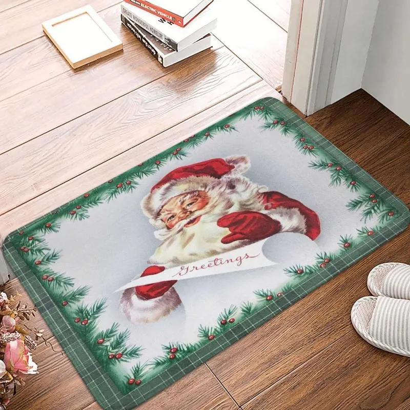 カーペットクリスマス漫画ドーマットベッドルームプリントソフトエントランスホームカーペットサンタクロース吸収床敷物ドアマットフットパッド