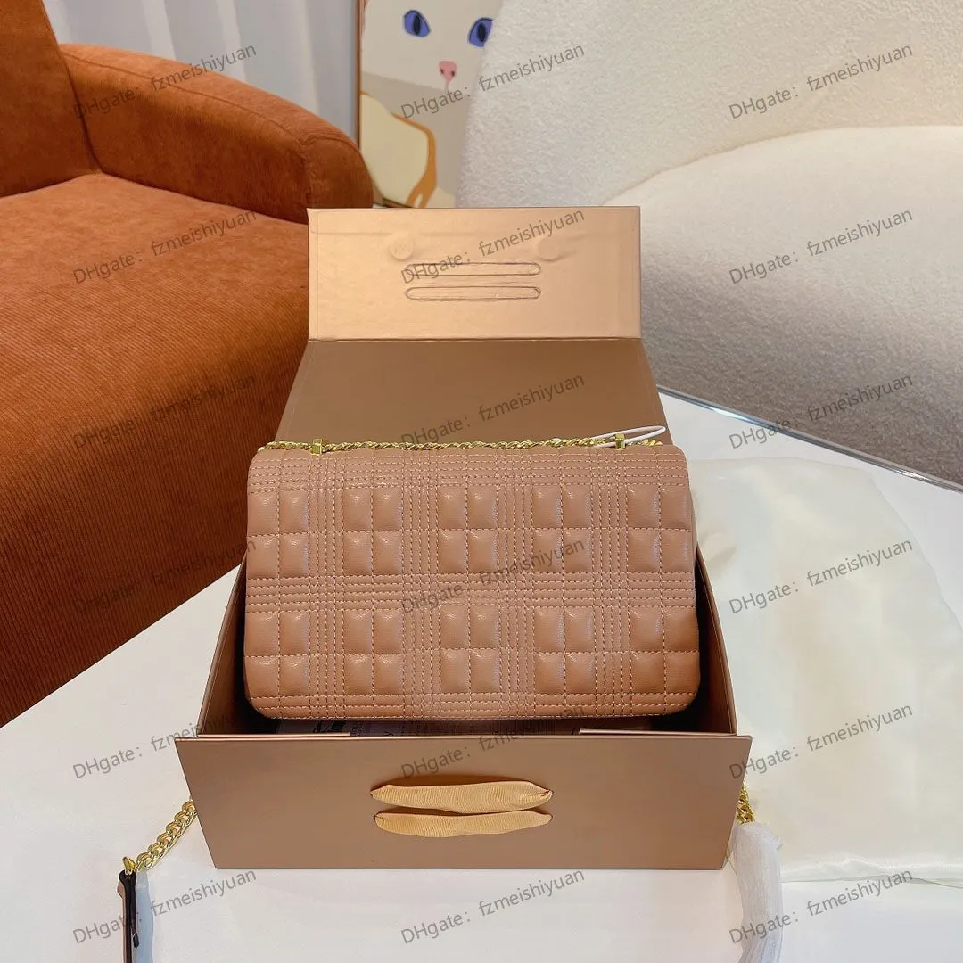 Quilted Leather Crossbody Bag BBR Lola Small Square Flap With Chain