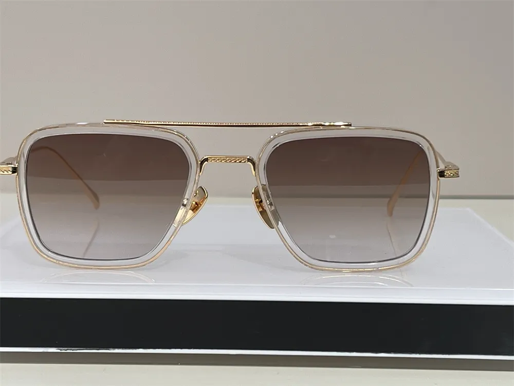 Designer Solglasögon för män Fashion Brand Style Mens Vintage Retro Solglasögon Metal Square Form Women Gold Frame Unisex Eyewear UV 400 Lens 006