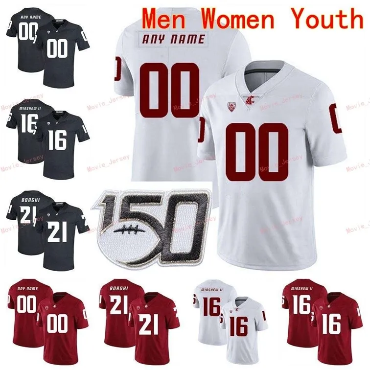 Nik1 cucita personalizzata 8 Jay Wilkerson 88 Rodrick Fisher 9 Renard Bell 92 Will Rodgers III Washington State Cougars Uomo Donna Maglia della gioventù