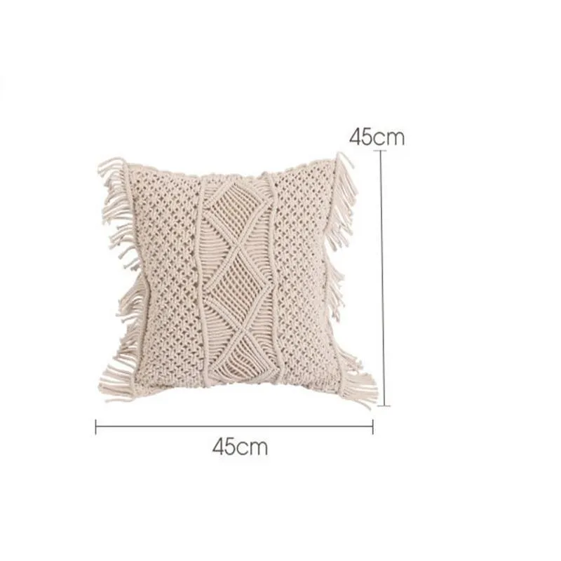 45x45cm Hand woven rope pillow cushion Empty pillow cover Case Pillowcase without Inside core