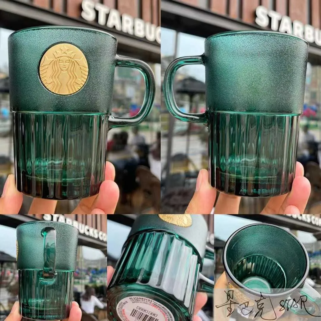 Starbucks Dark Green Striped Mermaid Goddess Gradient Cup With The Glass  Straw Mark Desktop Mug From Nstarbuckscup, $15.7