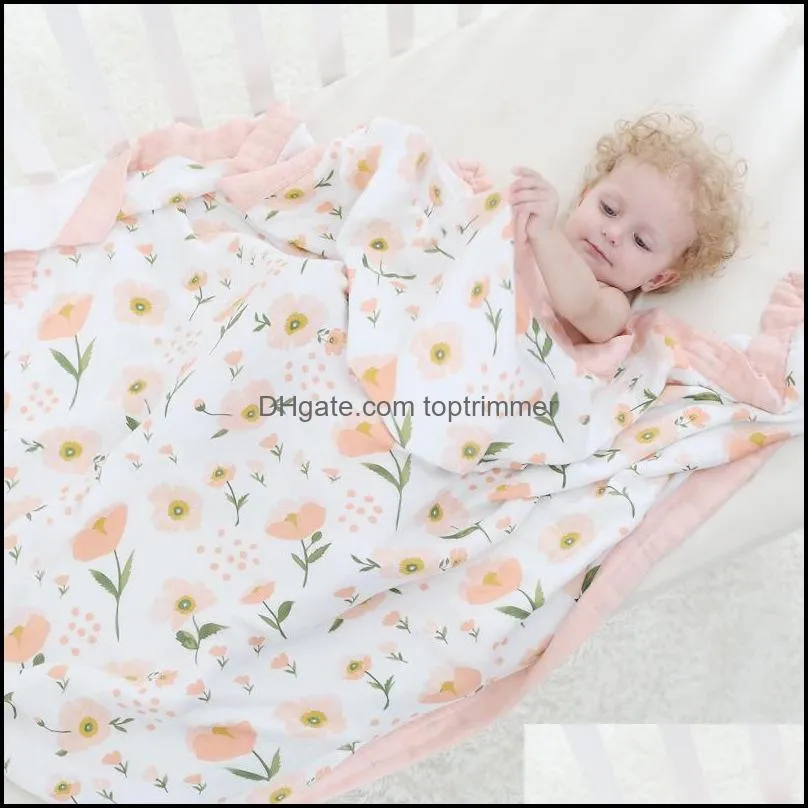 Four Layer 100% Bamboo FIber Blanket For Born Baby Swaddling Super Comfy Bedding Blankets Swaddle Wrap Babies Muslin &