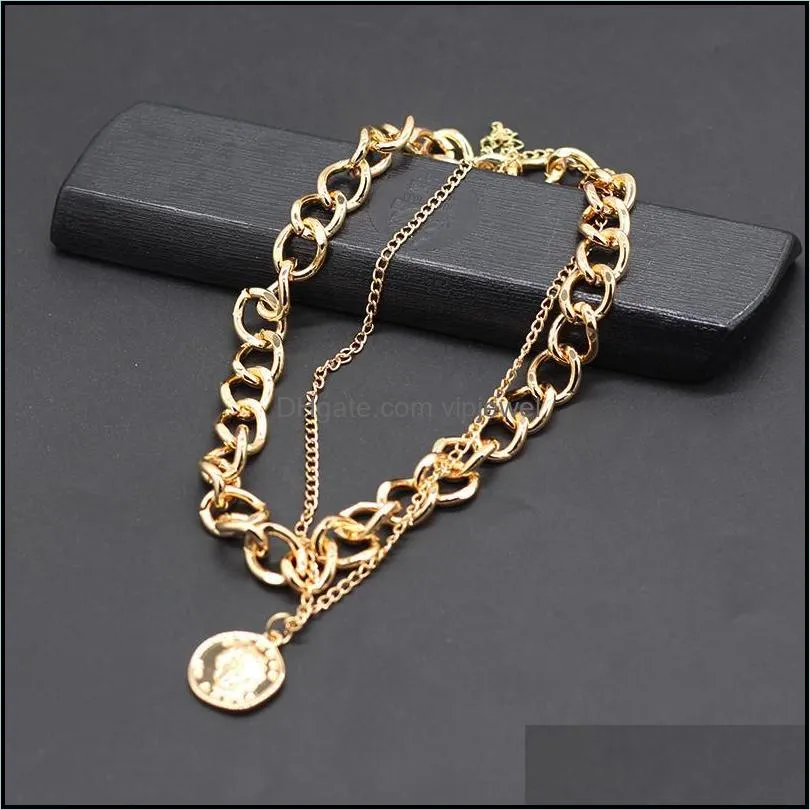 chokers fine fashion chain necklace thick double personality hip-hop neck short clavicle women