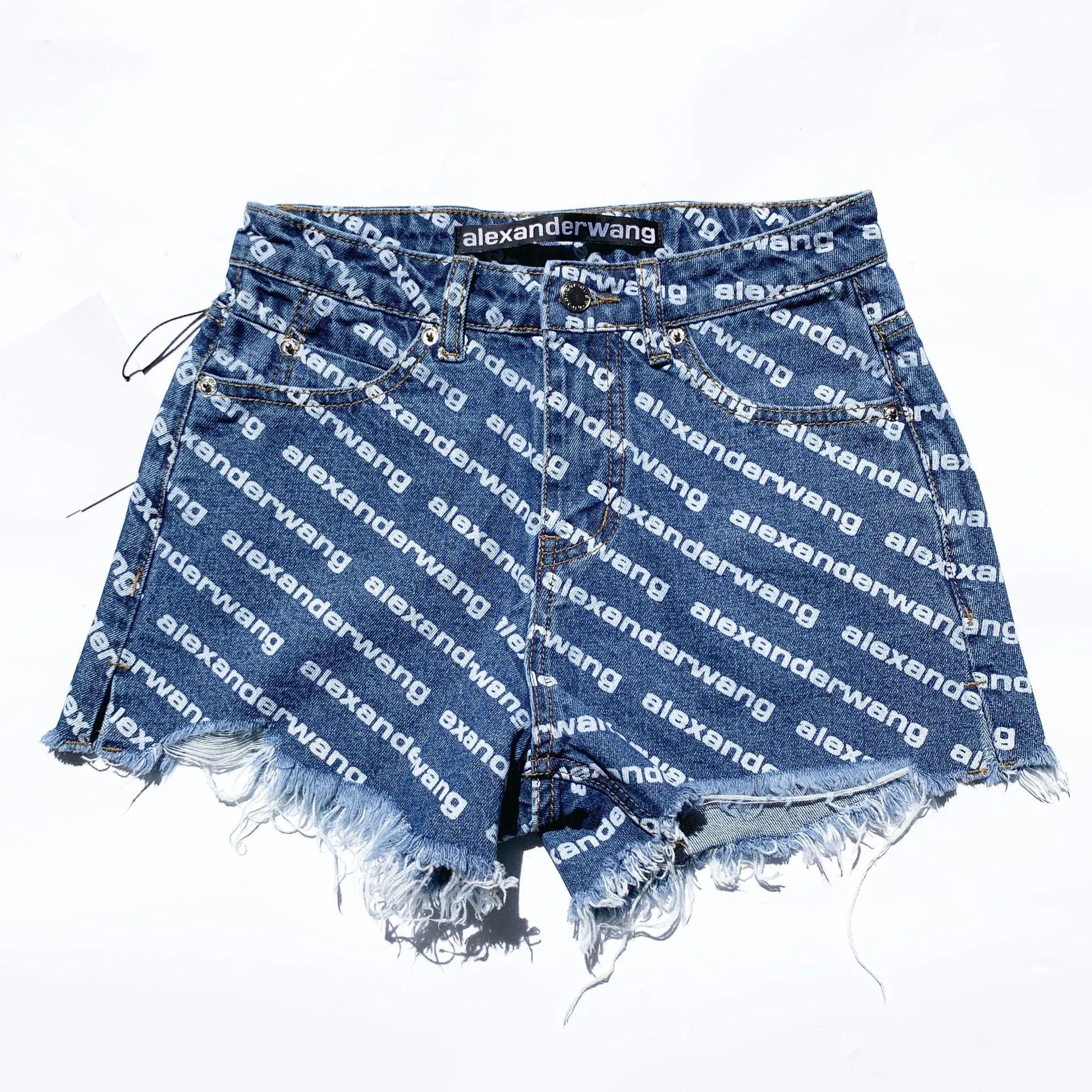 Denim Shorts Women Brand Pants Hyun Ya Wind Trend Classic Full Printed Letters Summer High Quality Casual Waist270g