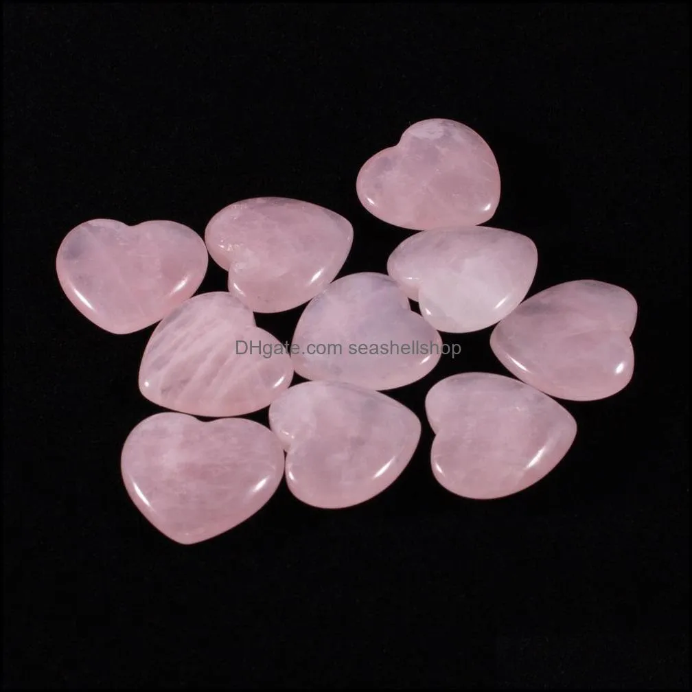 heart shaped stone natural rose quartz gemstone crystal healing chakra reiki craft fun toys 20x6mm