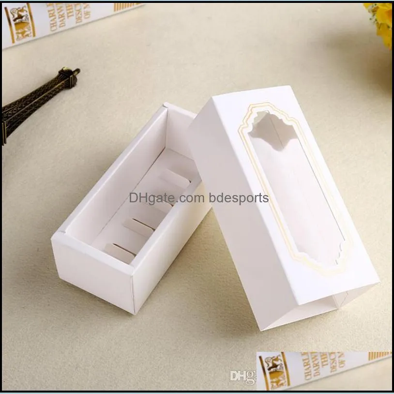 5 Cups Box Packaging Drawer Hot New Window Macaron box,cake box,gift box 200PCS/LOT LX6482