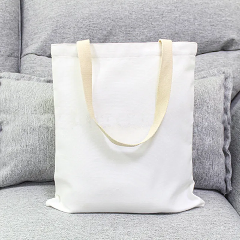 Sublimação criativa Bolsa em branco Poliéster Impressão em branco Bolsas Bolsas Ruable Lavável Mercearia Shopping Bolsas