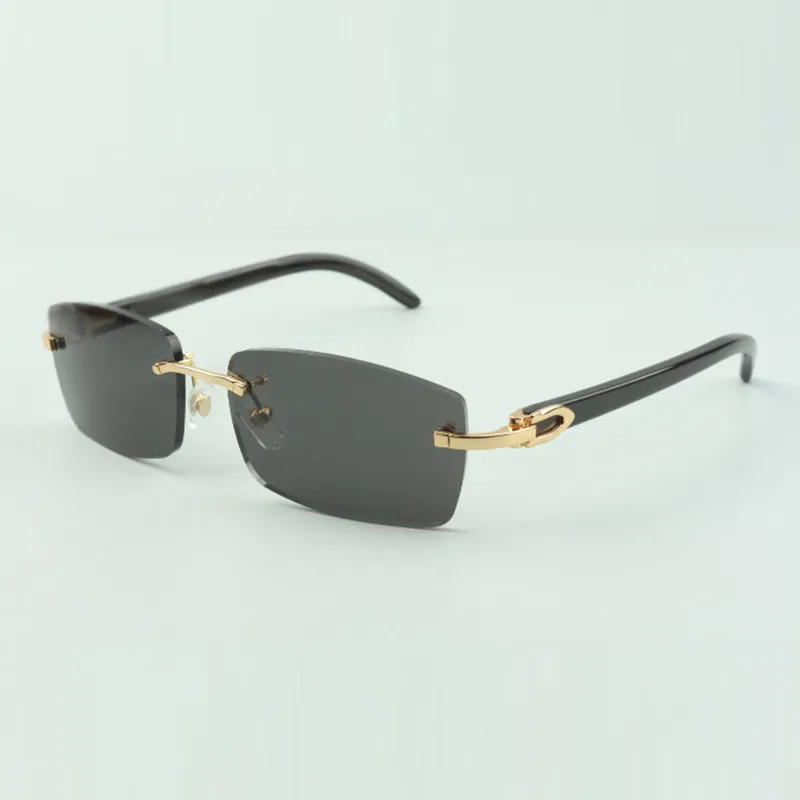 Plain Buffs sunglasses 3524012 with black buffalo horn legs and 56mm lenses for unisex