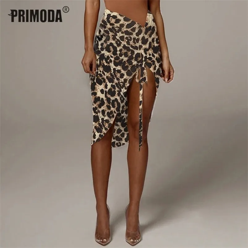 Lace Up Mini Skirt Fashion High Waist Ruched Drawstring Sexy Tight Slit Snake Leopard Skirt Wrinkled Pary Skort PR1860B 220617