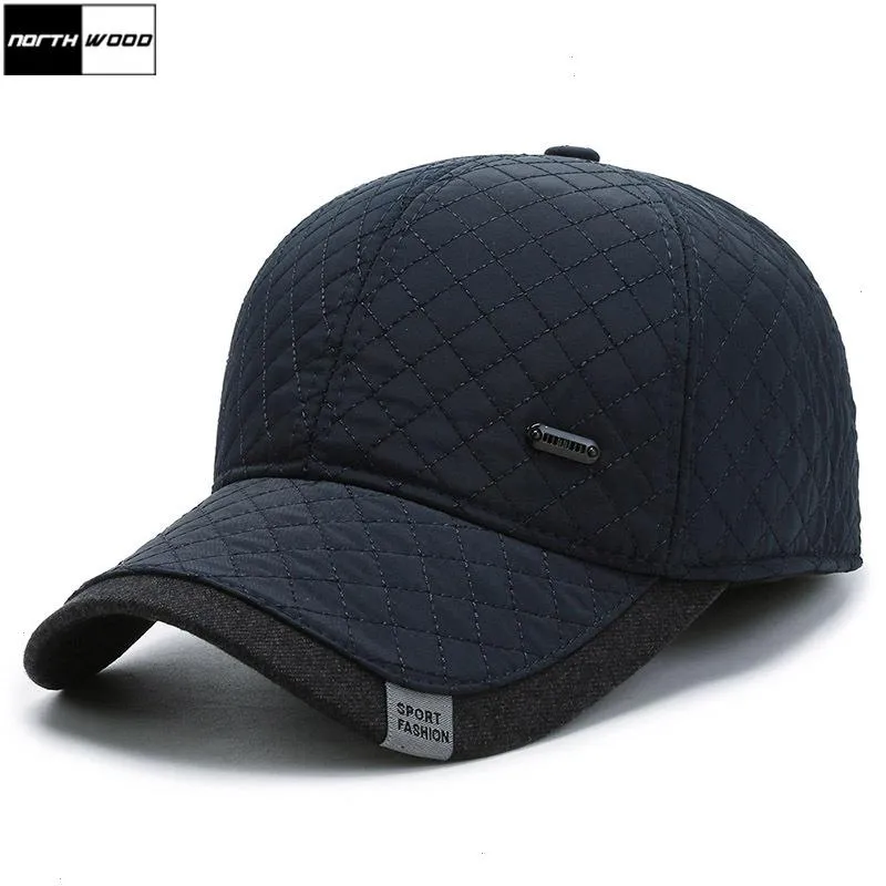 Katı Mens Kış Kapağı Kulak kanatları sıcak pamuklu beyzbol erkek açık kadife kalınlaştırıcı takılmış snapback