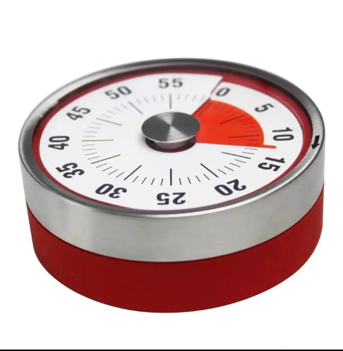 Baldr 8 cm mechanischer Mini-Timer, Countdown, Küchenwerkzeug, Edelstahl, runde Form, Kochzeit, Alarm, magnetische Timer-Erinnerung, C0812