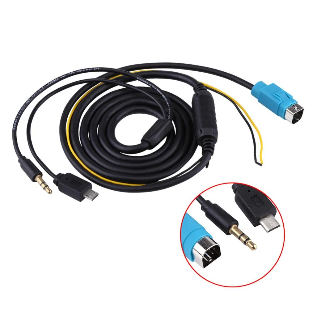 USB 3.5mm AUX till Bluetooth Audio Aux Kvinnlig adapterkabel för bil BMW Mini Cooper Cy917-CN
