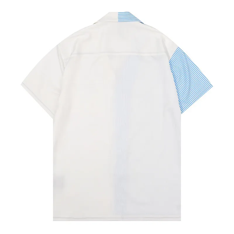 남성 캐주얼 셔츠 하와이안 여름 버튼 옷깃 슬리브 대형 셔츠 블라우스 브랜드 디자이너 디자인 느슨한 재킷. top8