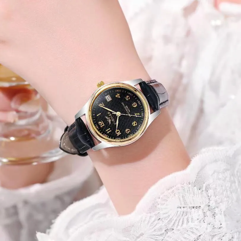 Luksusowe zegarki damskie projektant kalendarza kwarcowy pasek w średnim wieku i starsza kobieta matka urodziny Boże Narodzenie Mother's Day Watch Temperament Digital BGFD