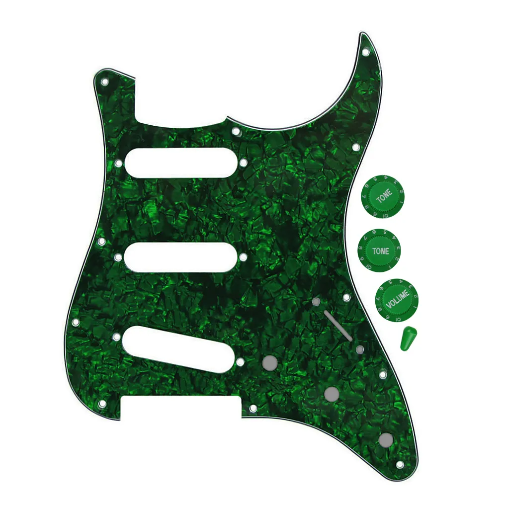 Części gitarowe 11 dziury SSS Pickguard and Tone Volume Knobs 5 Way Wskazówki dotyczące przełączników