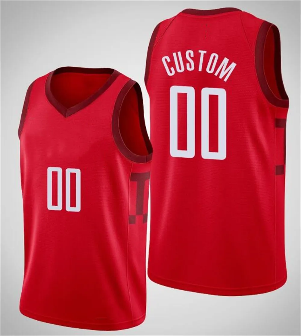 Impresso Houston Personalizado DIY Basketball Jerseys Personalização Equipe Uniformes Imprimir Personalizado Qualquer Nome Número Número Mens Mulheres Juventude Meninos Red Jersey