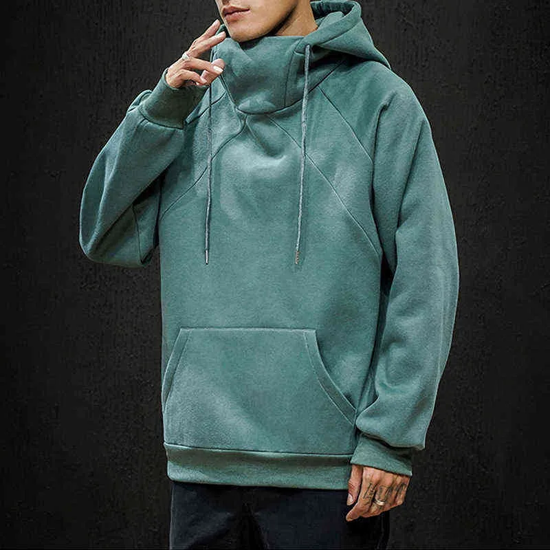 Men Casual plus size sportkleding Leer losse paar groene oversized hiphop hoodie lange mouw sweater sweater boys 4xl 5xl l220725