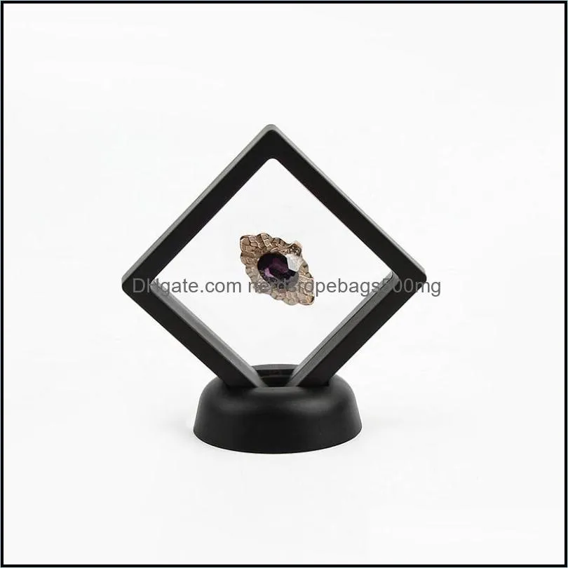 White black Jewelry Ring Pendant Display Stand Suspended Floating Display Case Jewellery Coins Gems Artefacts Packing Boxes RRB14900