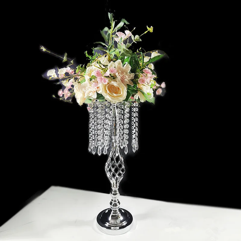 Party Table Decor Centerpiece Flower Rack Versatile Candles Holder Crystal Candlestick For Wedding Baby Shower Decorations