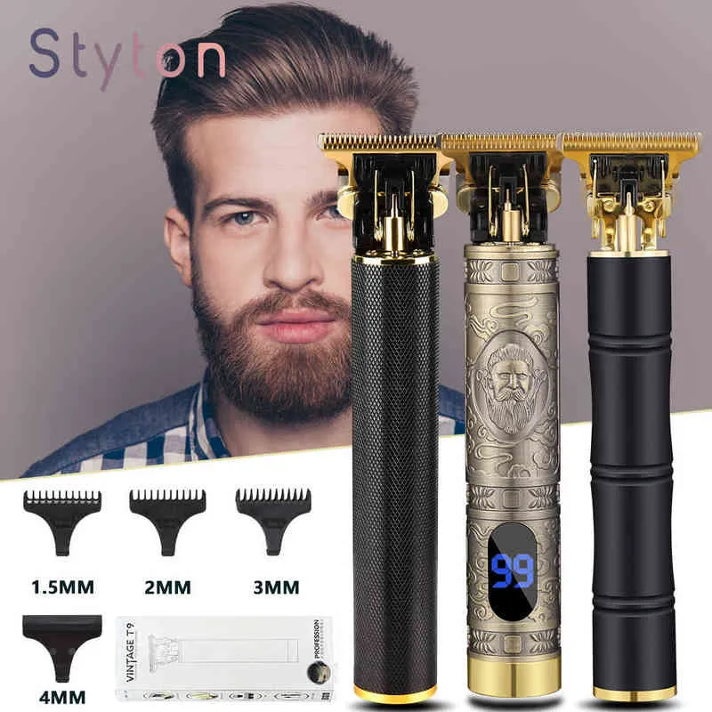 Styton T9 Electric Hair Trimmer Cordless Shaver Beard Clipper för män laddningsbar barberare skärmaskin 220624