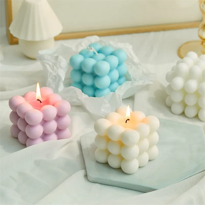 1 pièces bulle s cire de soja aromathérapie Cube bougie parfumée relaxant anniversaire cadeau décoration de la maison 220629